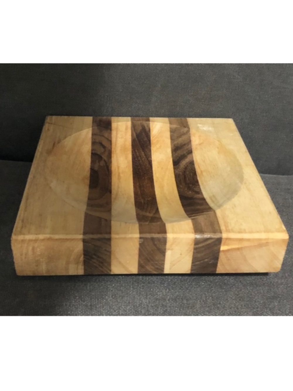 ULU chopping bowl wooden cutting board birch walnut stripes